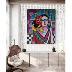 TAYRONA STORE - Cuadro En Lienzo Para La Sala Frida Kahlo 038 80x100cm