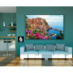 TAYRONA STORE - Cuadro En Lienzo Para La Sala Italia Mirador 70x50cm