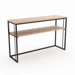 ALIK DISEÑO - Consola Recibidor De Entrada Estilo Industrial Dos Niveles 120cm Negro
