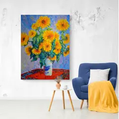 TAYRONA STORE - Cuadro En Lienzo Para La Sala Girasoles De Van Gogh 001 60x80cm