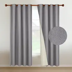 CASATUA - Cortina 100% Blackout Engomada Termica X2 Tipo Lino - Gris