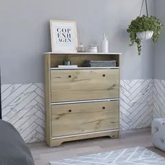 RTA MUEBLES - Comoda zapatero z-100 bi-color duna/blanco cdb 7258