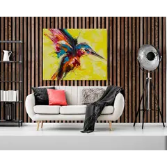 TAYRONA STORE - Cuadro En Lienzo Para La Sala Pintura Colibri 010 50x40cm.