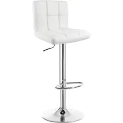 MOBLIHOUSE - Silla Bar Giratoria Espaldar Acolchada Blanca