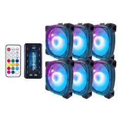 OEM - Kit De 6 Ventiladores Rgb Para Chasis, Controlador Y Control