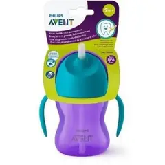 PHILIPS AVENT - Vaso bebe Anti Goteo Entrenador Niña pitillo Avent PÚRPURA