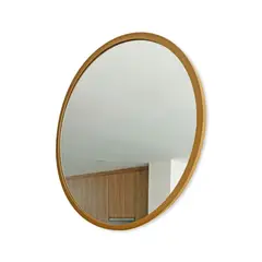 ALIK DISEÑO - Espejo Redondo Con Marco Metálico Ancho Dorado 100cm