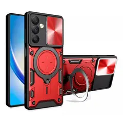GENERICO - Estuche Anti Golpes Con Soporte Compatible Samsung A24 Rojo