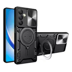 GENERICO - Estuche Anti Golpes Con Soporte Compatible Samsung A14 Negro