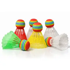 GENERICO - Gallitos Gallo Badminton Volantes Plumas Plastico X 6 Unds