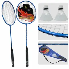 GENERICO - Set Raquetas X 2 Badminton + 2 Gallitos Volantes + Estuche