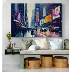TAYRONA STORE - Cuadro Lienzo Para Habitaciones New York Pintura Ciudad 204 150x100cm