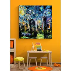 TAYRONA STORE - Cuadro Lienzo Para Habitaciones Noche Estrellada Stonehenge 80x80cm