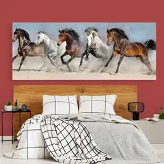 TAYRONA STORE - Cuadro En Lienzo Para Habitaciones Caballos 089 125x50cm