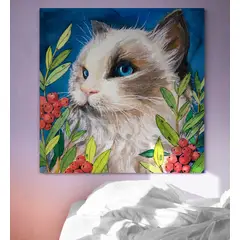 TAYRONA STORE - Cuadro En Lienzo Para Habitaciones Gato 179 100x100cm