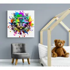 TAYRONA STORE - Cuadro En Lienzo Para Habitaciones Gatos 177 100x100cm