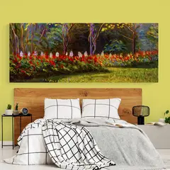 TAYRONA STORE - Cuadro En Lienzo Para Habitaciones Pintra Flores 388 100x40cm