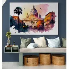 TAYRONA STORE - Cuadro Lienzo Para Habitaciones Pintura Ciudad 202 70x50cm