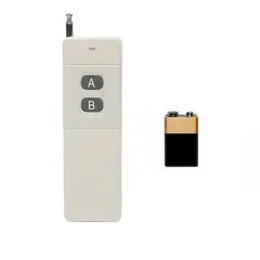GENERICO - Control Remoto 3000M Rf 433Mhz Antena 2 Canales + Bateria 9V