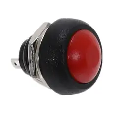 GENERICO - Pulsador Redondo Plastico 12mm 6a 2 Pines ROJO