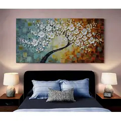 TAYRONA STORE - Cuadro En Lienzo Para Habitaciones Arbol Colores 032 90x40cm
