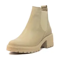 VIAR - Botines Cuero Mujer Chelsy Beige
