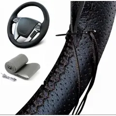 GENERICO - Forro Protector Timon Carro Vinilcuero Kit Hilo negro