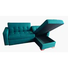 GENERICO - Sofa Cama sala Inzumo turquesa multifuncional con baul