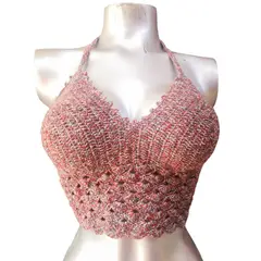 VANIDADES COLLECTIONS - Crop Top Tejido Top Blusa Corta Para Mujer Mtc