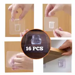 GENERICO - Soporte adhesivo separador estante clavijas armario sin perforar x16