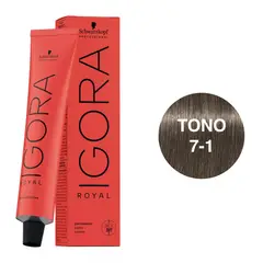 SCHWARZKOPF - Tinte Igora Royal 7-1 Rubio Medio Ceniza