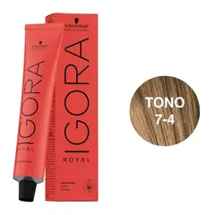 SCHWARZKOPF - Tinte Igora Royal 7-4 Rubio Medio Beige