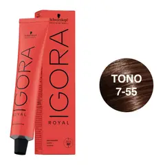 SCHWARZKOPF - Tinte Igora Royal 7-55 Rubio Medio Dorado Intenso