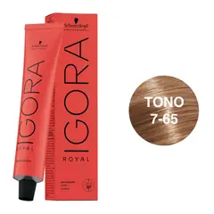 SCHWARZKOPF - Tinte Igora Royal 7-65 Rubio Medio Marrón Dorado
