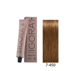 SCHWARZKOPF - Tinte Igora Royal 7-450 Rubio Medio Beige Dorado Natural