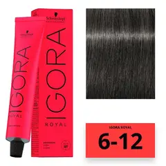 SCHWARZKOPF - Tinte Igora Royal 6-12 Rubio Oscuro Ceniza Humo