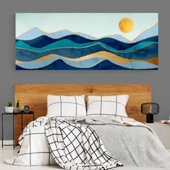 TAYRONA STORE - Cuadro En Lienzo Para Habitaciones Atardecer Minimalista 014 150x60cm