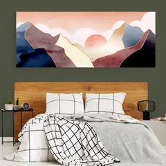 TAYRONA STORE - Cuadro En Lienzo Para Habitaciones Atardecer Minimalista 005 125x50cm