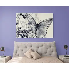TAYRONA STORE - Cuadro En Lienzo Para Habitaciones Mariposa 75 70x50cm