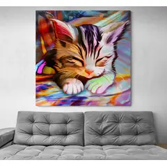 TAYRONA STORE - Cuadro En Lienzo Para Habitaciones Gatos 221 50x50cm