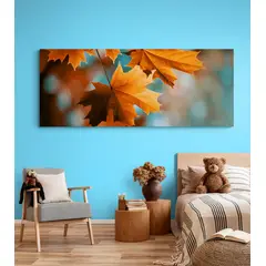 TAYRONA STORE - Cuadro En Lienzo Para Habitaciones Hojas Oto¤O 007 125x50cm