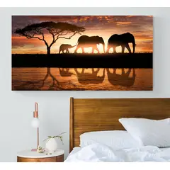 TAYRONA STORE - Cuadro En Lienzo Para Habitaciones Elefante 141 130x70cm.