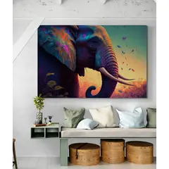 TAYRONA STORE - Cuadro En Lienzo Para Habitaciones Elefantes 198 120x80cm