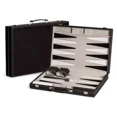 GENERICO - Juego Mesa Backgammon 47cm + Estuche Cuero Premiun