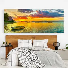 TAYRONA STORE - Cuadro En Lienzo Para Habitaciones Playa Atardecer 106 150x60cm