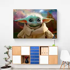 TAYRONA STORE - Cuadro En Lienzo Para Habitaciones Star Wars Baby Yoda 01 70x50cm