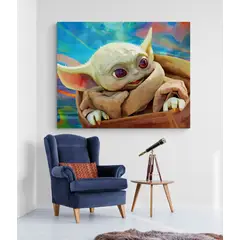 TAYRONA STORE - Cuadro En Lienzo Para Habitaciones Star Wars Baby Yoda 03 50x40cm