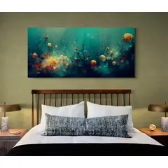 TAYRONA STORE - Cuadro En Lienzo Para Habitaciones Flores 447 150x80cm