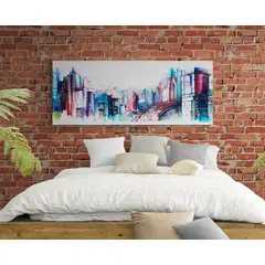 TAYRONA STORE - Cuadro Lienzo Para Habitaciones Pintura Ciudad 103 100x40cm