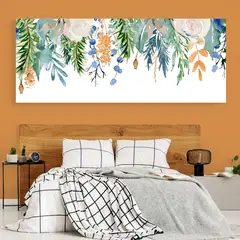 TAYRONA STORE - Cuadro En Lienzo Para Habitaciones Hojas Verdes 098 125x50cm